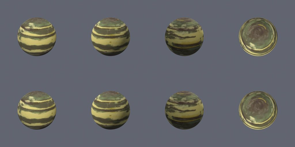 Banded gas giant - four angles
