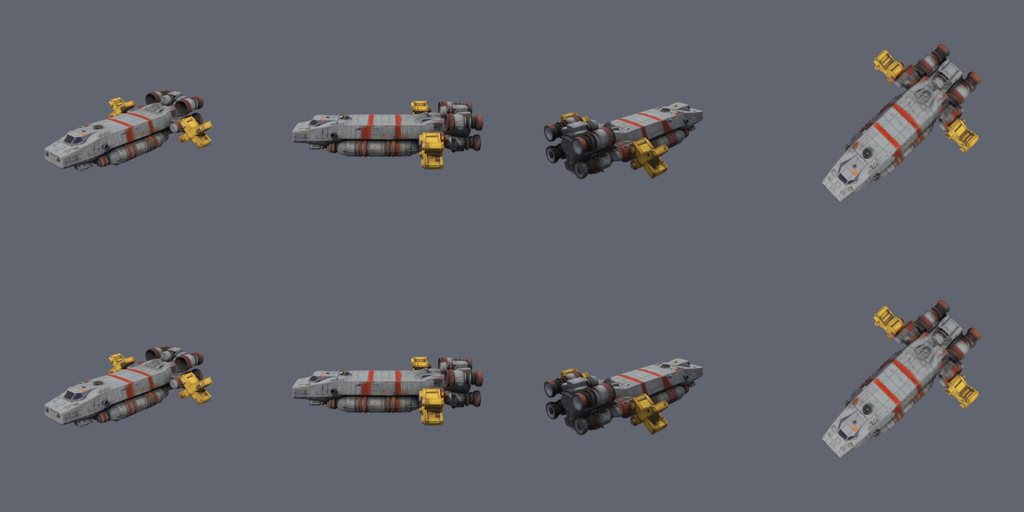 Slab bulk freighter - four angles