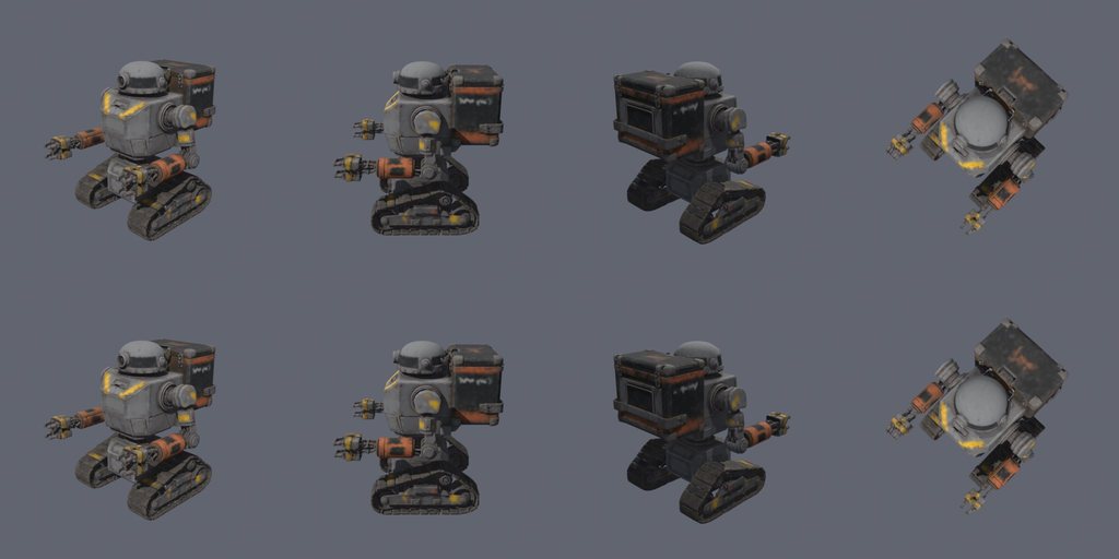Tracked utility droid - four angles