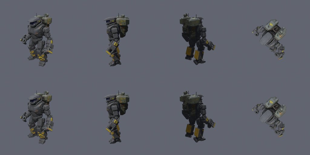 Biped sentry - four angles