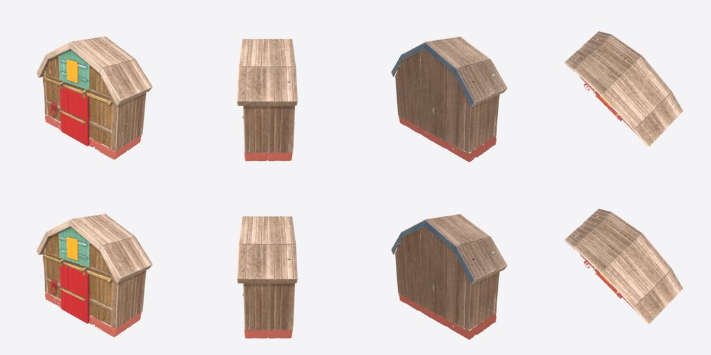 Livery Stable Front - four angles