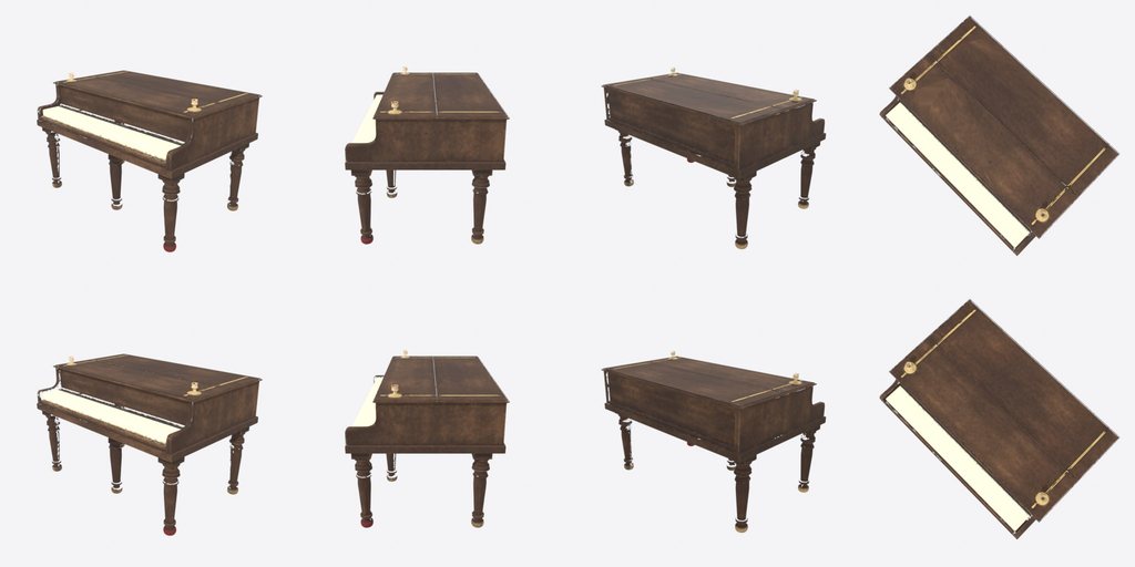 Square Piano - four angles